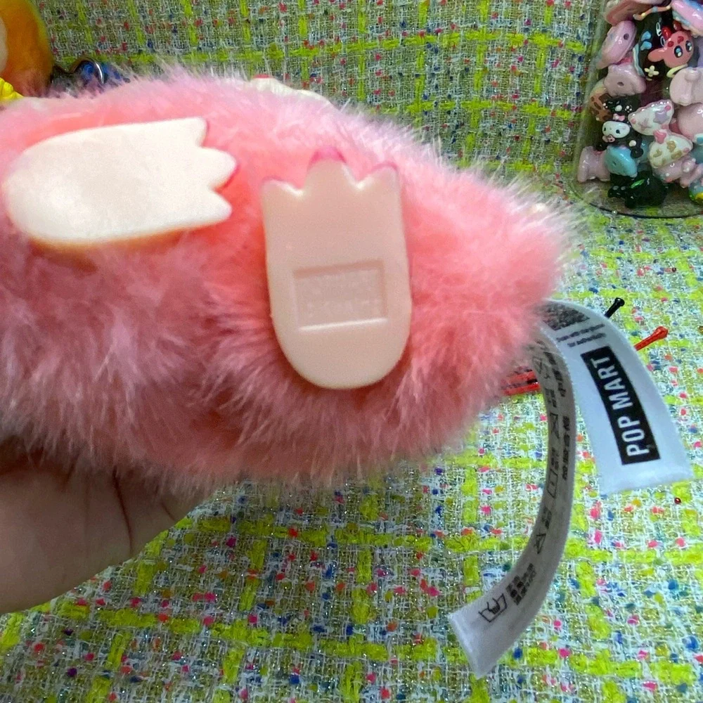 Plush Small Pet Toy - Pink Furry Bunny Costume with extra keychain